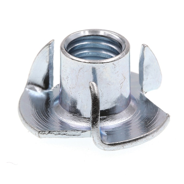 Prime-Line T-Nut, 3 Prongs, 3/8"-16, Steel, Zinc Plated, 7/16 in Barrel Ht, 10 PK 9078049 - main